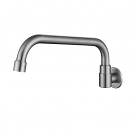 Semi-automatic in-wall stainless steel swinging faucet