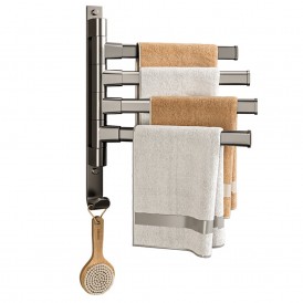 No Punching Wall Mounted Rotate Towel Rack For Bathroom Towel Holder